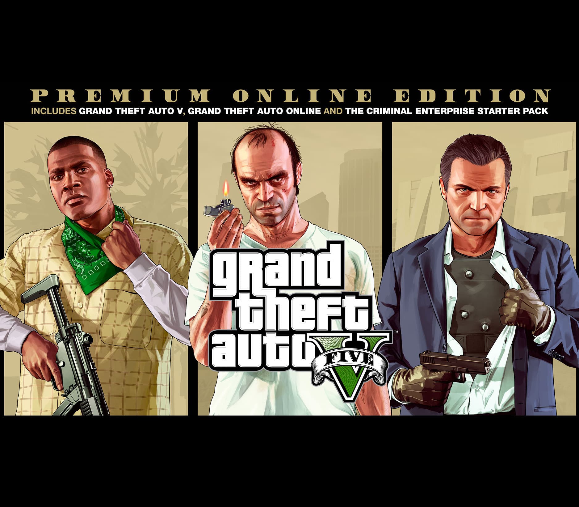 Grand Theft Auto V: Premium Online Edition & Great White Shark Card Bundle cover art
